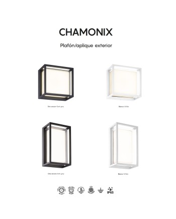 CHAMONIX * APLIQUE EXTERIOR BLANCO  LED IP65 - 9W - 3000K